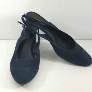 Navy Blue Suede VAN ELi Slingbacks Size 13M.‎ S818